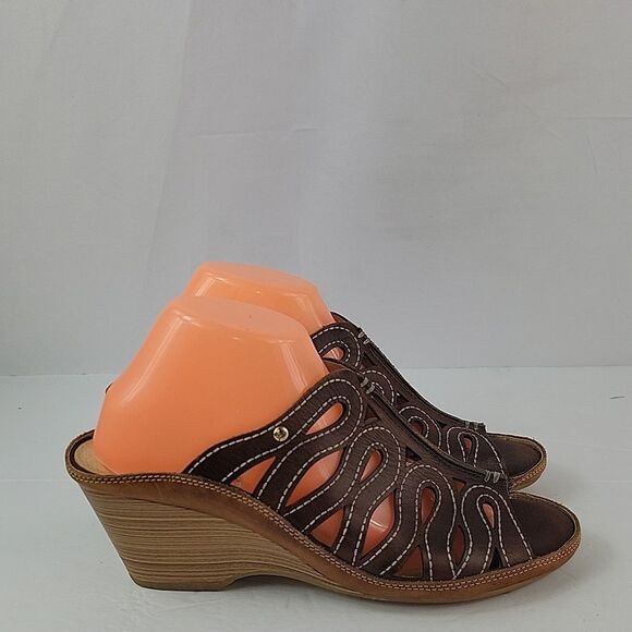 Pikolinos Capri CutOut Leather Comfort Wedge Women's Mule - Picture 2 of 14